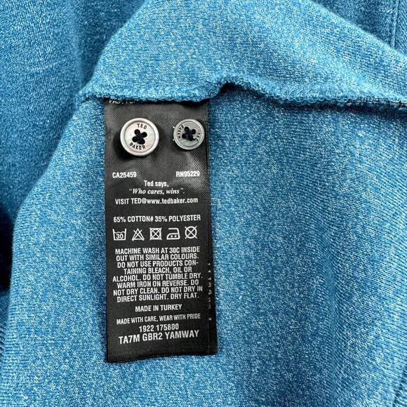 Ted Baker Men's Yamway Modern Slim Fit Long Sleeve Polo in Teal Size 6 / XXL‎ - Picture 7 of 8